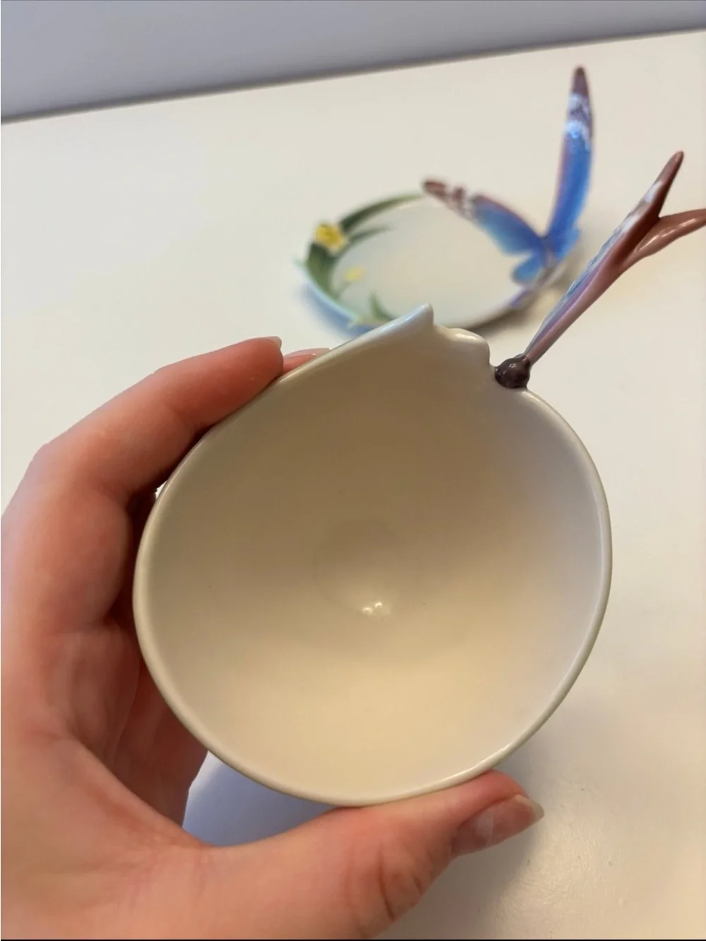 Franz Porcelain Butterfly Papillon Tea Cup and Saucer Set